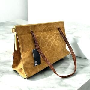 Gianni Versace Borsa Crosta Suede,Python Strap Handbag – Vintage 80s–90s, Unused